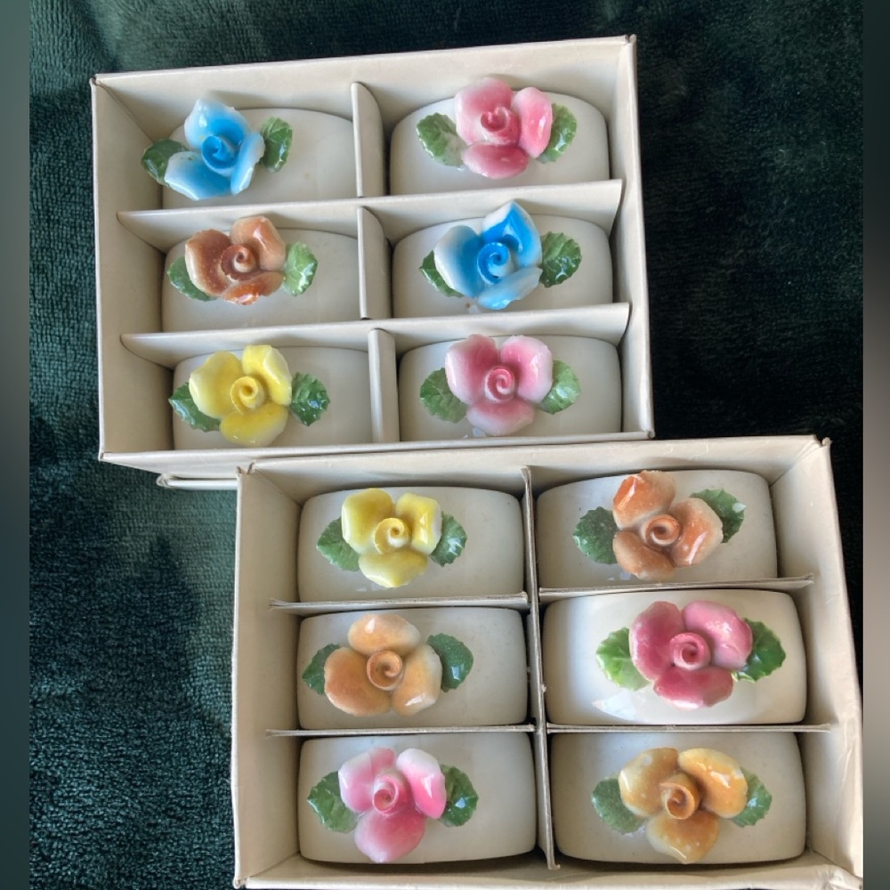 Gorgeous porcelain napkin rings